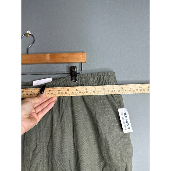 Old Navy High Rise Plus Size XXL Pull-On Linen Blend Crop Pants Pockets - Picture 10 of 15